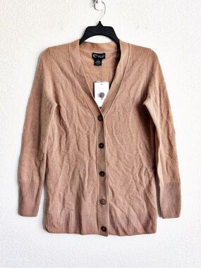 C By Bloomingdale’s Cashmere Grandfather Cardigan, Size S, NWT $188